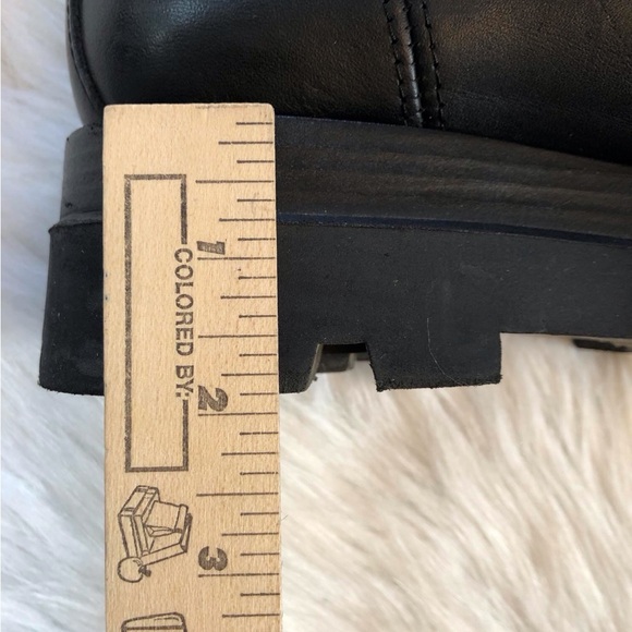 Steve Madden Explorer Chelsea black Boots 7.5 stretch platform chunky leather - Picture 9 of 11